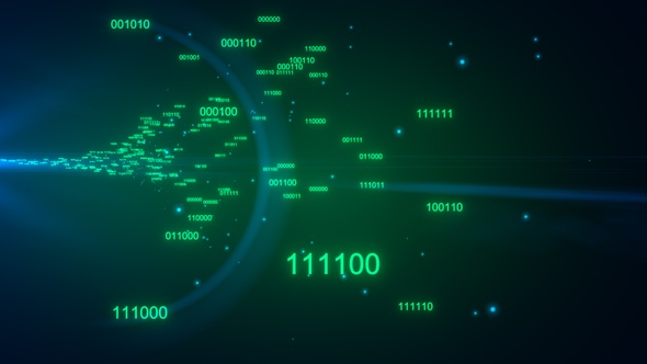 Binary Code Icons Flying Mint Green Version