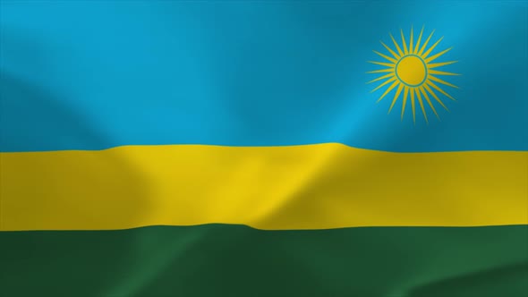 Rwanda Waving Flag Animation 4K Moving Wallpaper Background