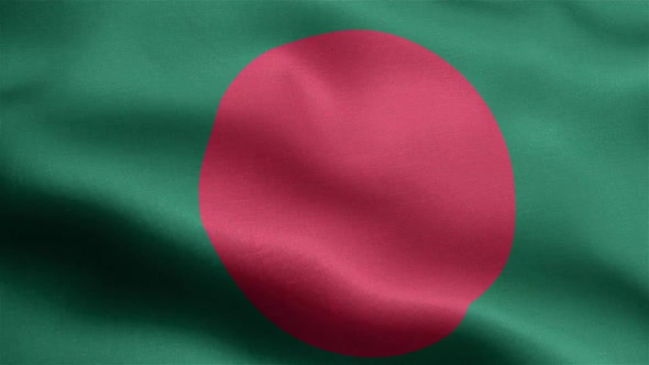 Bangladesh Flag Seamless Closeup Waving Animation