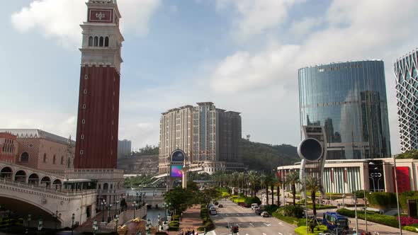 Cotai Macau Street Traffic Cityscape