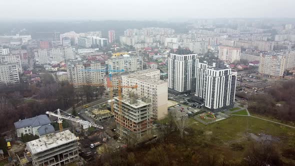 Crane Tower Working View From the Quadcopter