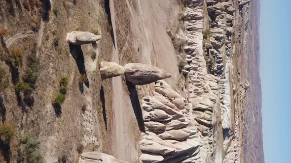 Vertical Video Cappadocia Landscape Aerial View