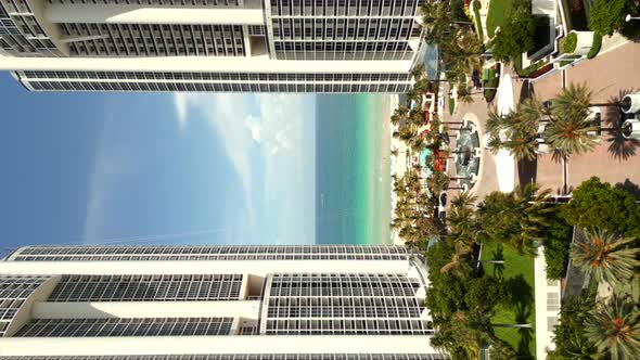 Vertical Aerial Video Trump Towers Sunny Isles Beach Fl 4k