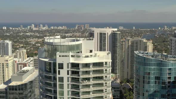 Aerial Video Hyatt Centric Las Olas Fort Lauderdale Rooftop Balconies 4k