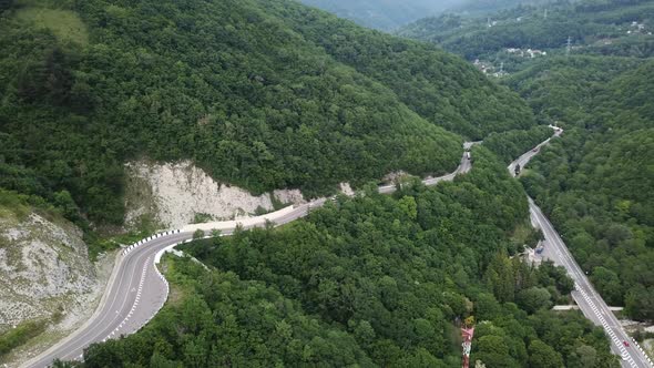 Mountain Winding Zig Zag Road