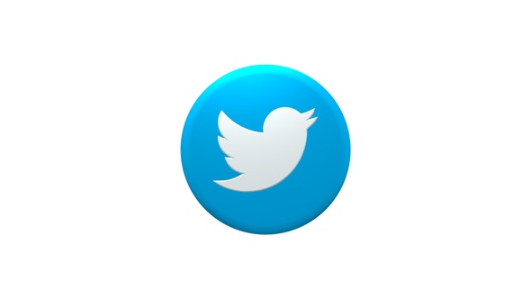 Colorful Circle Social Media 3D Icon Twitter