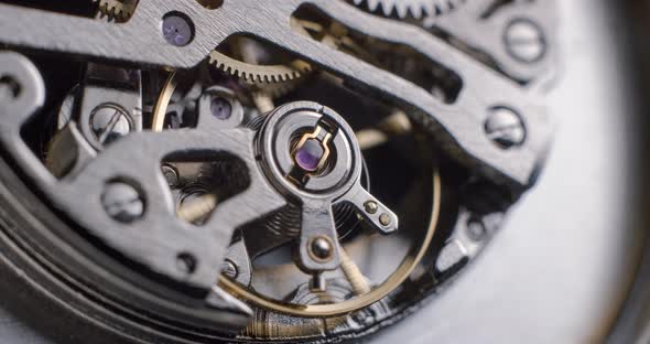 Watch tourbillon rotating macro slowmotion