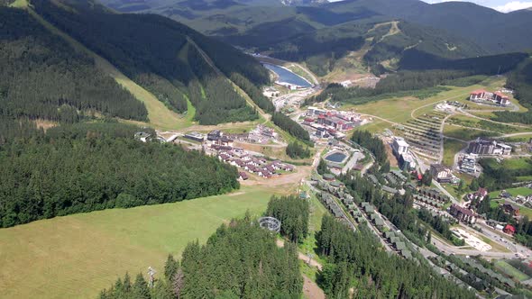 Overhead View of Bukovel Resort at Summertime