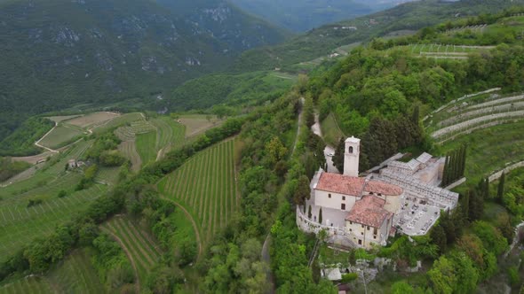 Aerial View Of Church On The Hills