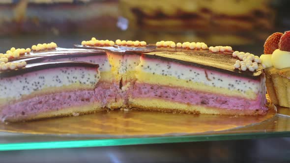 Fresh Cakes on Confectionery Display