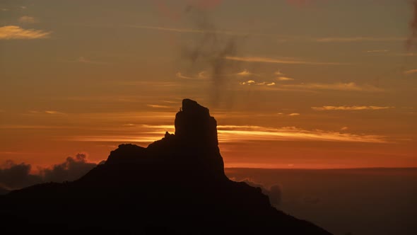 Roque Nublo in Gran Canaria Sunset Timelapse