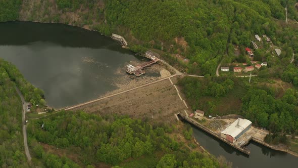 Aerial view of water reservoir Ruzin in Slovakia