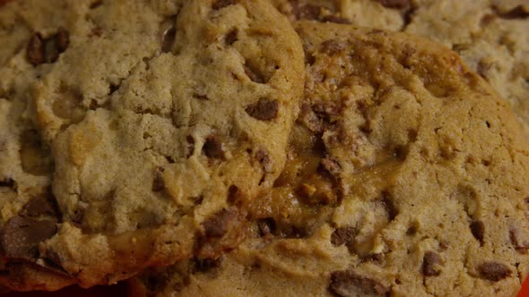 Cinematic, Rotating Shot of Cookies on a Plate