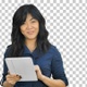 Young business woman with tablet computer, Alpha Channel - VideoHive Item for Sale