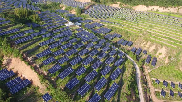 Solar power station in montain