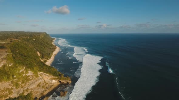 Rocky Coastline on the Island of Bali