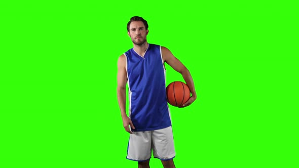 Basketball player on green screen