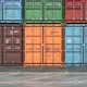Stacks of Cargo Containers, Moving along Line of Containers - VideoHive Item for Sale