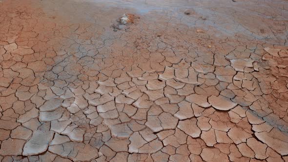 Cracked Dry Mud in Hverir Geothermal Area Near Lake Myvatn