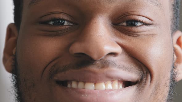 Video Portrait Young Smiling African American Man