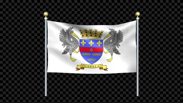 Saint Barthelemy Flag Waving In Double Pole Looped