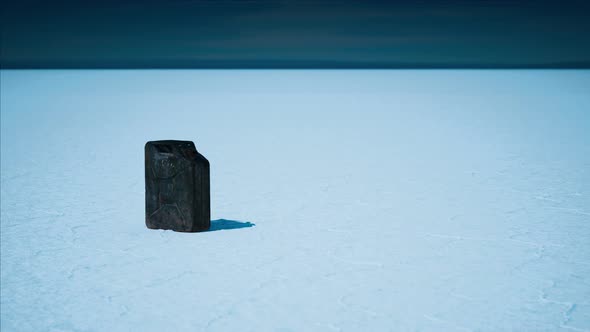 Old Metal Fuel Canister at Salt Flats in Utah