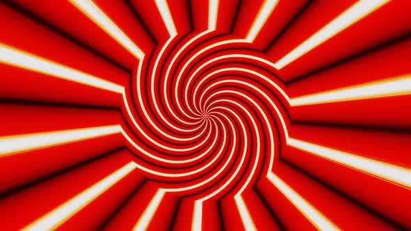 Sci-Fi Futuristic red, black and white spiral animation background