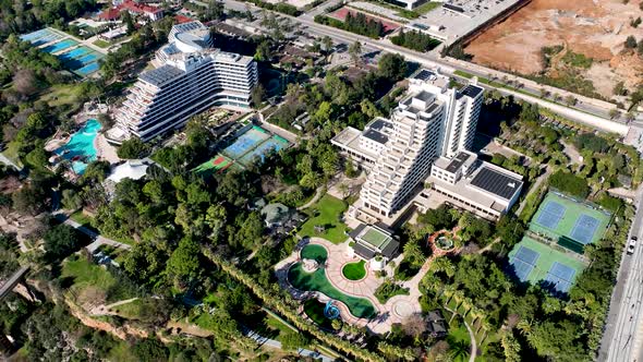 Hotel on the Beach Aerial View Turkey Antalya 4 K