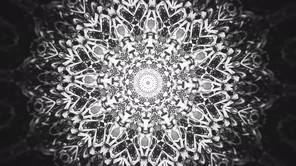 Black and White Kaleidoscopic Abstract Background