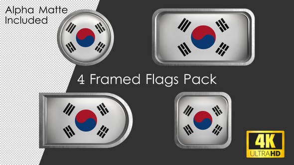 Framed South Korea Flag Pack