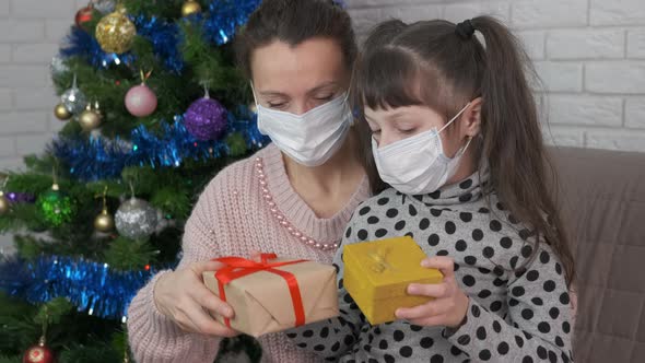 Mother and Child with New Year Toy