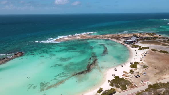 Amazing Baby Beach and Coast on Aruba Caribbean White Beach with Blue Ocean Tropical Beach