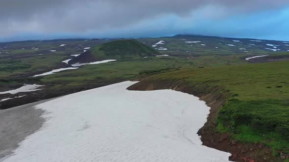 Flying Over Wild Terrain of Kamchatka Peninsula