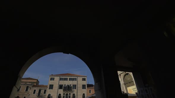 San Barnaba Church seen from an arch