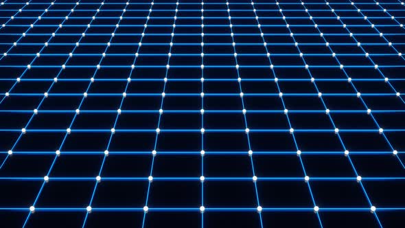 3d render abstract blue led neon road seamless animation