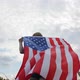 Patriotic Young Woman Holds the US Flag and Runs Across the Field - VideoHive Item for Sale