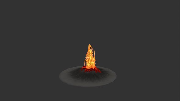 Bubbling Lava From The Volcano's Mouth In Miniature On A Gray Background (2)
