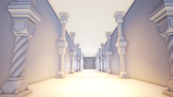 Empty Corridor With Columns Palace 4 K 01