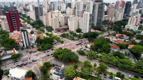 Famous crossing:  Reboucas Avenue and Brazil avenue at Sao Paulo Brazil.