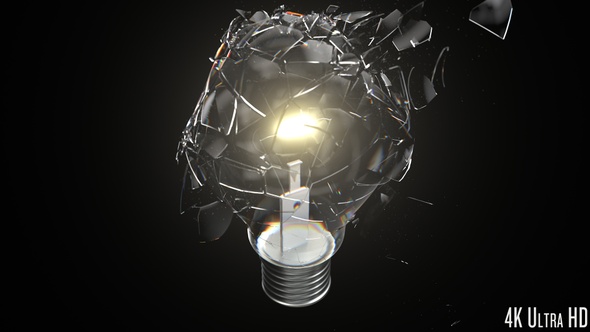 4K Lightbulb Breaking Closeup