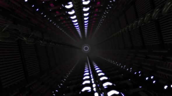 3D Sci-Fi Abstract Spaceship Corridor V39