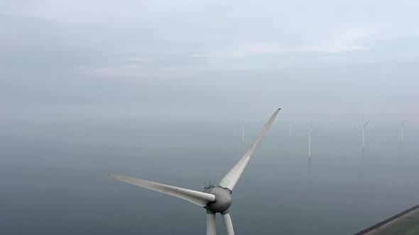 Aerial View of a Giant Wind Turbine Blade Used for Renewable Energy