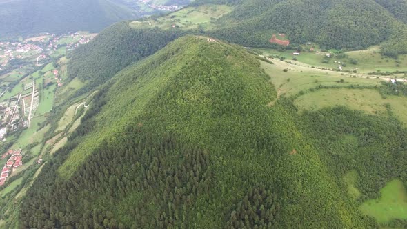 Panoramic view of ancient pyramids in Visoko, Bosnia