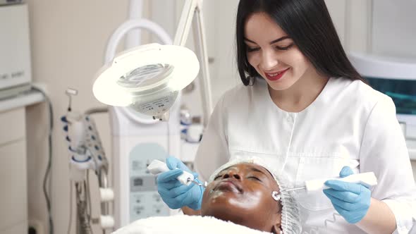 Beautician Makes Procedure for Clean Face with Hardware