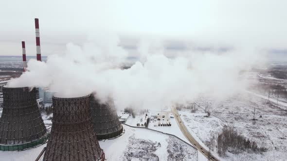 Thermal Power Plant in Winter