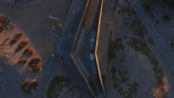 Drone Flight Over Staircase In Amager Strandpark