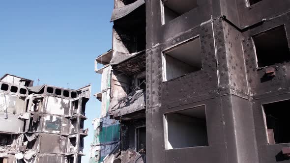 War in Ukraine  Destroyed Building in Borodyanka Bucha District