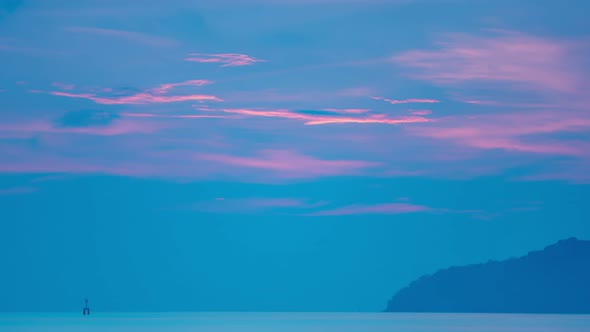 Time lapse of Majestic sunset or sunrise over sea landscape Amazing light of nature cloudscape sky