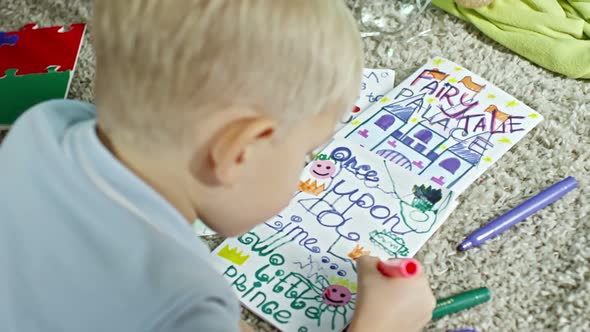 Little Boy Writing Fairytale