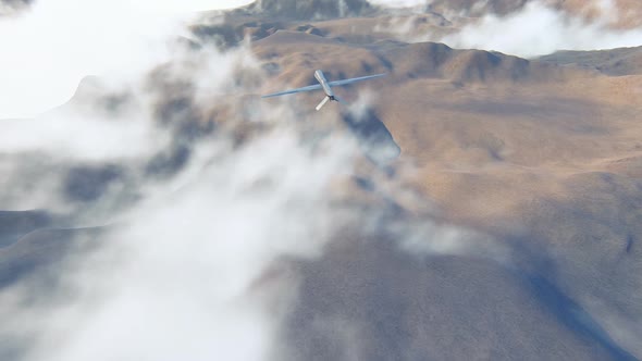 Military Drone Flying